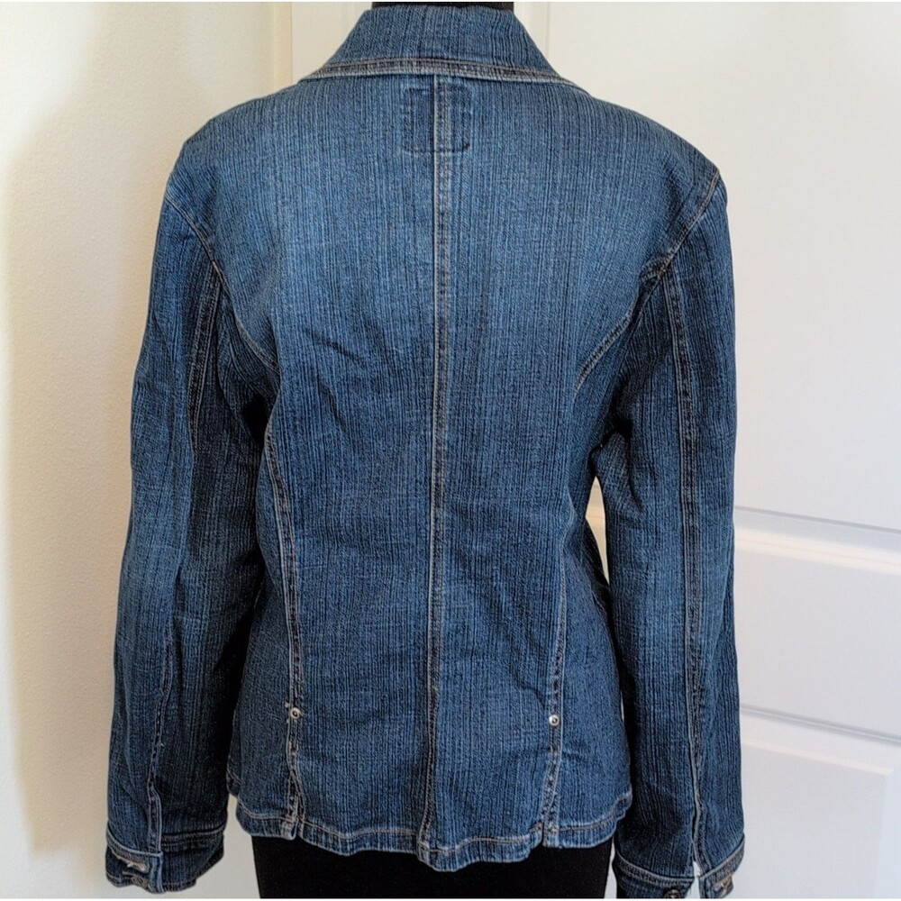 Gloria Vanderbilt Women's Blue Denim Jacket Collared Button Pockets Size XL - Picture 5 of 10